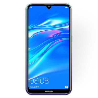 Силиконови гърбове Силиконови гърбове за Huawei Луксозен силиконов гръб ТПУ с брокат за Huawei Y7 2019 DUB-LX1 преливащ сребристо към лилаво 